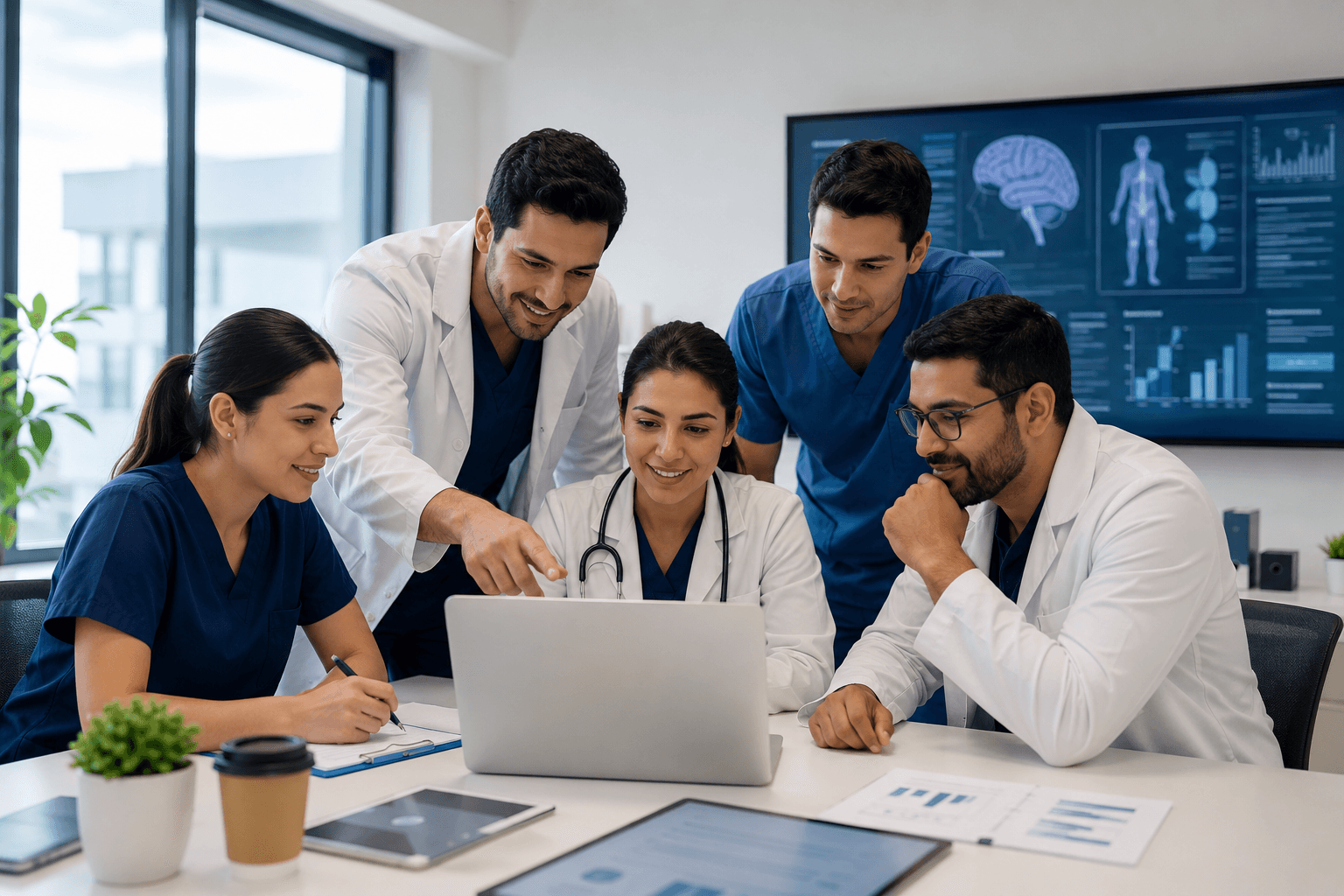 Equipo médico colaborando
