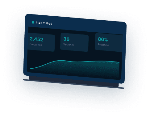 Dashboard de rendimiento médico en laptop